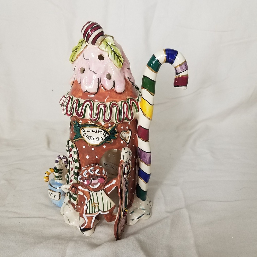 Blue Sky Grandma's Candy Shop Gingerbread House Tea Light Vntg Heather Goldminc